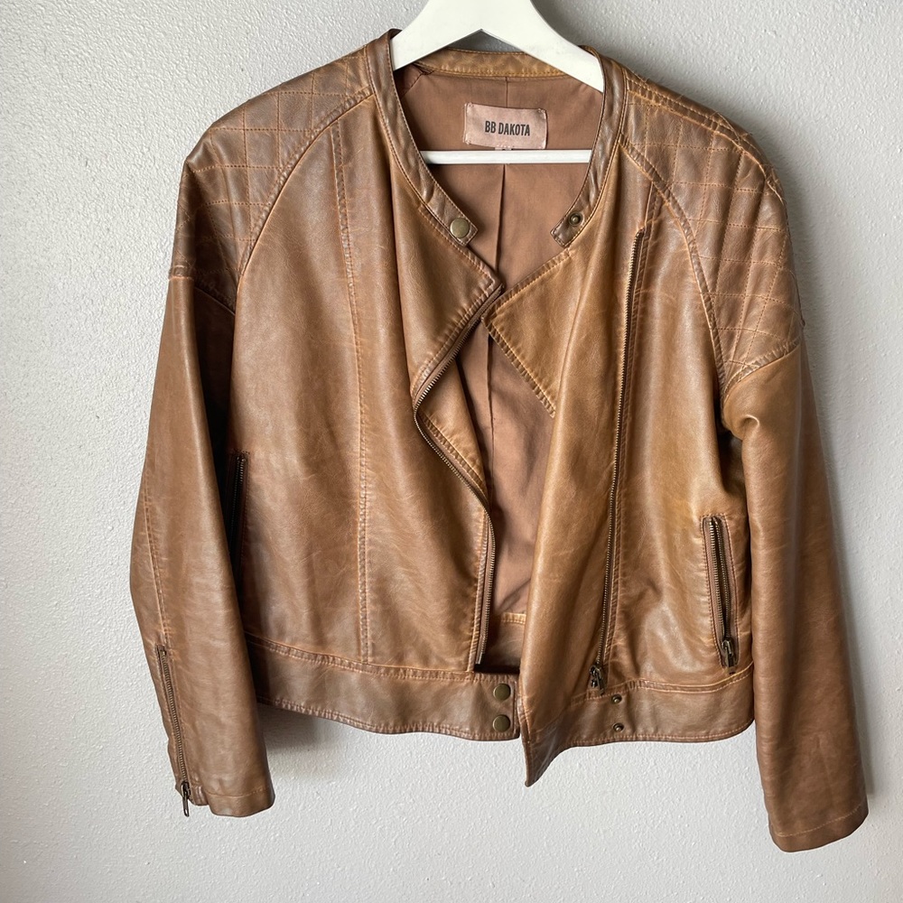 BB Dakota  brown leather jacket size small Nordstrom